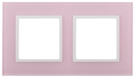 Рамка на 2 поста, стекло, Эра Elegance, розовый+бел, 14-5102-30 Б0034502 ЭРА