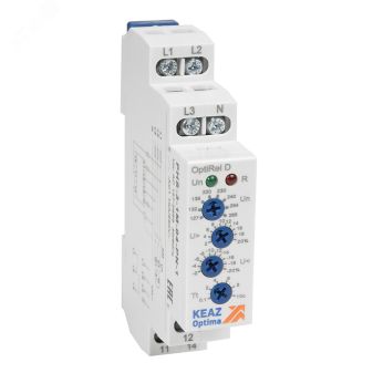 Реле контроля фаз OptiRel D PHS-3-1M-04-PP-1 повышенного/пониженного 3Ф 1СО 331989 КЭАЗ