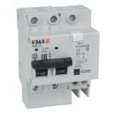 Выключатель автоматический дифференциального тока АВДТ с защитой от сверхтоков 2П 20А 300мА АC АД12-24C20-АC-УХЛ4 318747 КЭАЗ