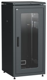 Шкаф сетевой 19' LINEA N 28U 600х600мм стеклянная передняя дверь черный LN05-28U66-G ITK