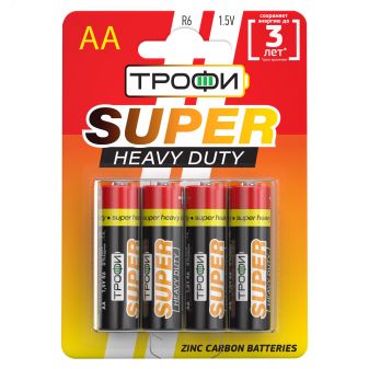 Батарейка Трофи R6-4BL SUPER HEAVY DUTY Zinc (40/720/25920) C0033716 ЭРА