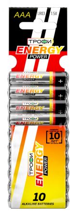 Батарейка Трофи LR03-10BL ENERGY POWER Alkaline (100/800/40000) Б0018948 ЭРА