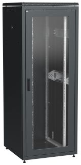 Шкаф сетевой 19' LINEA N 42U 800х800мм стеклянная передняя дверь задняя металлическая черный LN05-42U88-GM ITK
