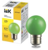 LIGHTING Лампа светодиодная декоративная G45 шар 1Вт 230В зеленый E27 LLE-G45-1-230-G-E27 IEK