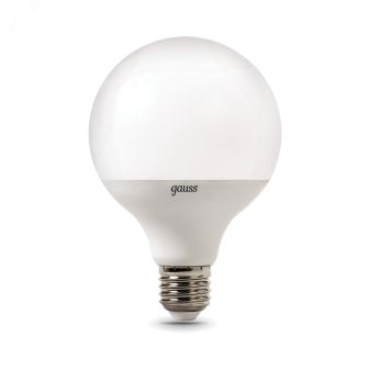 Лампа светодиодная LED 16 Вт 1540 лм 4100К AC150-265В E27 шар G95 нейтральный Black 105102216 GAUSS
