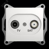 GLOSSA Розетка телевизионная TV-SAT проходная в рамку 4дБ белая GSL000198 Systeme Electric