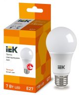 Лампа светодиодная LED 7вт E27 тепло-белый ECO LLE-A60-7-230-30-E27 IEK