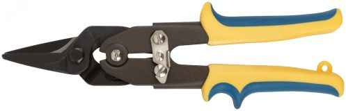 Ножницы по металлу усиленные CrNi Профи, прорезиненные ручки, прямые 260 мм 41574 FIT