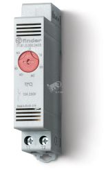Термостат щитовой для включения обогрева, диапазон температур 0…+60°C, 1NС 10A, модульный, ширина 17.5мм, степень защиты IP20 7T8100002403 FINDER