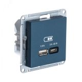 ATLASDESIGN USB РОЗЕТКА A + тип-C 45W высокоскор.заряд. QC,PD, механизм, ИЗУМРУД ATN000829 Systeme Electric