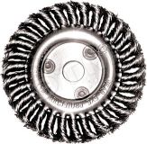 Кордщетка-колесо, посадочный диаметр 22.2 мм, стальная витая проволока 180 мм 39108 FIT