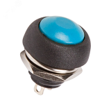 Выключатель-кнопка 250V 1А (2с) OFF-(ON) Б/Фикс синяя Micro, REXANT 36-3051 REXANT