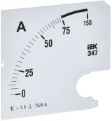 Шкала сменная для амперметра Э47 75/5А класс точности 1,5 96х96мм IPA20D-SC-0075 IEK