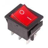 Выключатель клавишный 250V 15А (6с) ON-ON красный с подсветкой, REXANT 36-2350 REXANT