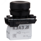 Кнопка КМЕ4510м-черный-1но+0нз-цилиндр-IP54- 273453 КЭАЗ