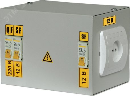 Ящик с понижающим трансформатором ЯТП-230/24/0.25 IP30 с автоматами УХЛ4 MTT12-024-0250 IEK