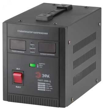 Стабилизатор напряжения переносной СНПТ-2000-Ц цифровой дисплей 140-260В/220/В, 2000ВА Б0020160 ЭРА