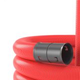 Усиленная двустенная труба ПНД гибкая для кабельной канализации д.63мм с протяжкой, SN20, 650Н, в бухте 100м, цвет красный 121563100 DKC