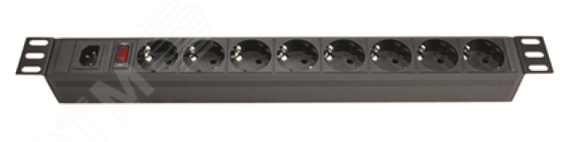Блок розеток для 19дюймовых шкафов 8 розеток Schuko выключатель R519SH8OPSHC14 DKC