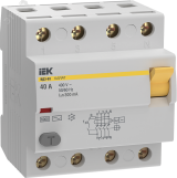 Выключатель дифференциальный (УЗО) KARAT ВД3-63 4P 40А 300мА 6кА тип AC MDV20-4-040-300 IEK