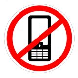 Наклейка запрещ знак Использование мобильных телефонов запрещенно 150х150 мм, 56-0042 REXANT