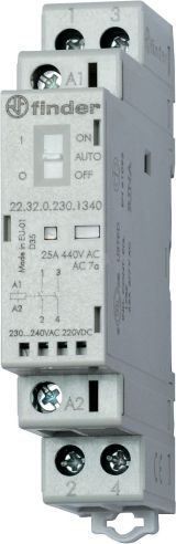 Модульные контакторы 25А, 2 NC, Механический индикатор + Светодиод 223200241420 FINDER