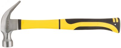 Молоток-гвоздодер, фиброглассовая усиленная ручка, Профи 28 мм, 450 гр 44772 FIT