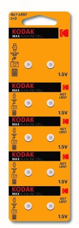 Батарейка AG7 (399) LR926, LR57 [KAG7-10] MAX Button Cell (100/1000/98000) Б0044712 KODAK