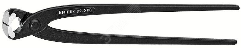 Клещи вязальные для арматурной сетки резка - проволока средней твердости 18мм твердая проволока 14мм режущая кромка 61 HRC / 21мм L=200мм черные KN-9900200 KNIPEX