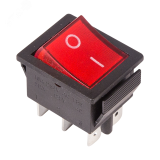Выключатель клавишный 250V 15А (6с) ON-ON красный с подсветкой (RWB-506, SC-767) Индивидуальная упаковка 1 шт, REXANT 36-2350-1 REXANT