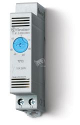 Термостат щитовой для включения охлаждения, диапазон температур 0…+60°C, 1NO 10A, модульный, ширина 17.5мм, степень защиты IP20 7T8100002303 FINDER