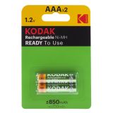 Аккумуляторы NiMH (никель-металлгидридные) Kodak HR03-2BL 850mАh [K3AHRP-2/850mАh] (20/240/20160) Б0009360 KODAK