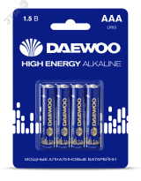 Элемент питания LR03 (AAА) DAEWOO High Energy Alkaline блистер, 4 шт. 4895205030381 JazzWay
