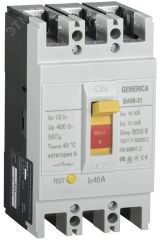 Выключатель автоматический ВА66-31 3Р 40А 18кА GENERICA SAV10-3-0040-G IEK