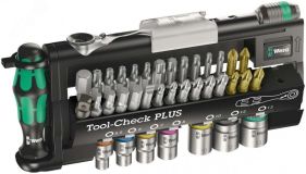 Набор инструментов TooCheck PLUS включающий трещотку биты головки и ручку-держатель 39 предметов WE-056490 Wera