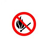 Наклейка Запрещается пользоваться открытым огнем и курить d - 180 мм, 56-0056-1 REXANT