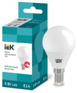 Лампа светодиодная LED 5вт E14 белый матовый шар ECO LLE-G45-5-230-40-E14 IEK