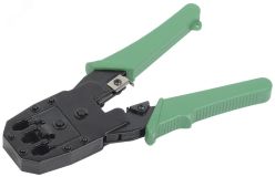 Инструмент обжимной для RJ45/RJ12/RJ11 ручка PVC зеленый TM1-G10V ITK