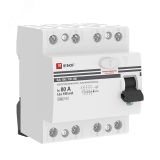 Выключатель дифференциального тока (УЗО) ВД-100 4P 80А/100мА (электромеханическое) PROxima elcb-4-80-100-em-pro EKF