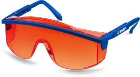 Защитные красные очки ПРОТОН линза увеличенного размера, открытого типа 110483 ЗУБР