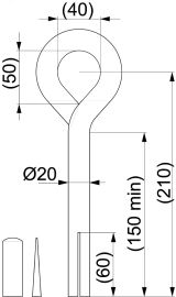 Анкер троса оттяжки для скального грунта L=210 мм,22 мм SH79R ENSTO/ЭНЕРВИК
