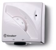 Термостат комнатный 1СО 16А монтаж на стену поворотная ручка переключатель ВКЛ/ВЫКЛ цвет белый 1T011 FINDER
