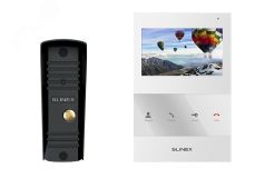 Комплект видеодомофон+вызывная видеопанель SQ-04 White + ML-16HR Black ИВ-00000201 SLINEX