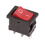 Выключатель клавишный 250V 6А (3с) ON-ON красный Mini, REXANT 36-2131 REXANT