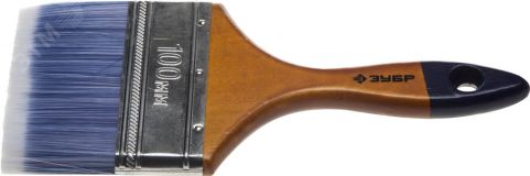 Кисть плоская ''АКВА-МАСТЕР'', искусственная щетина, деревянная ручка, 100мм 4-01007-100 ЗУБР
