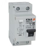 Выключатель автоматический дифференциального тока АВДТ с защитой от сверхтоков 2П 6А 30мА А АВДТ32-22C6-AC-УХЛ4 318368 КЭАЗ