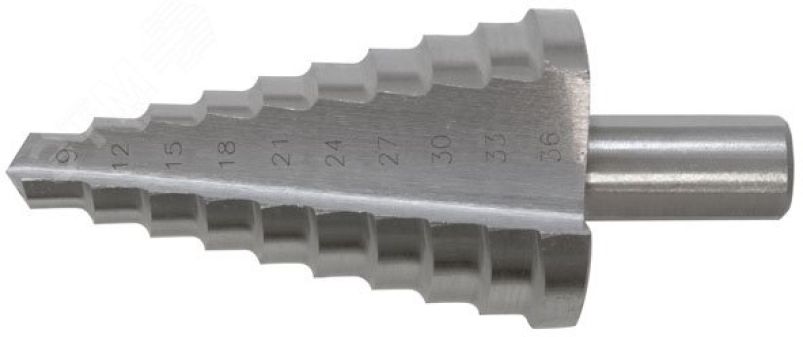 Сверло ступенчатое HSS по металлу, 9 ступеней, 4-20 мм 36402 КУРС