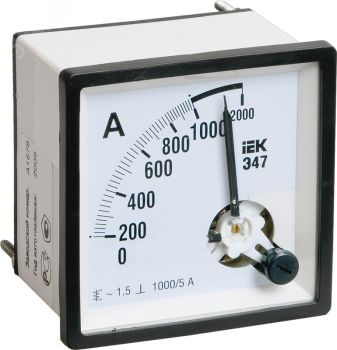 Амперметр Э47 2000/5А 72х72 AC включение через трансформатор (класс точности 1.5) IPA10-6-2000-E IEK