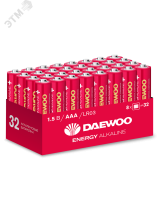 Элемент питания LR03 (AAА) DAEWOO Energy Alkaline, упаковка 32 шт. 4895205030084 JazzWay