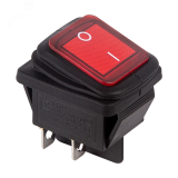 Выключатель клавишный 250V 15А (4с) ON-OFF красный с подсветкой ВЛАГОЗАЩИТА (RWB-507) Индивидуальная упаковка 1 шт, REXANT 36-2360-1 REXANT